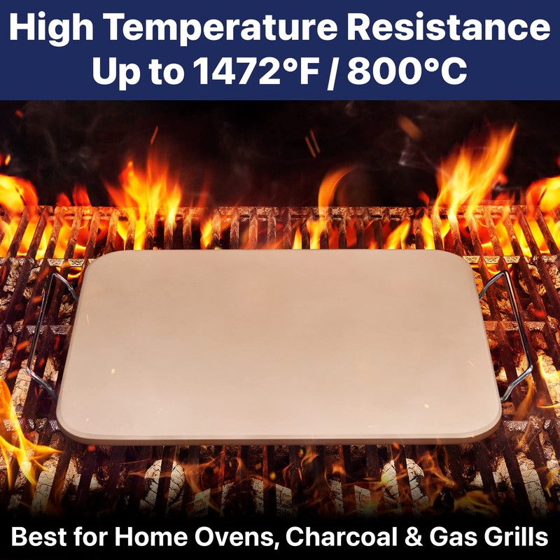 Pizza Stone for Oven and Grill 15x12 inch Square -