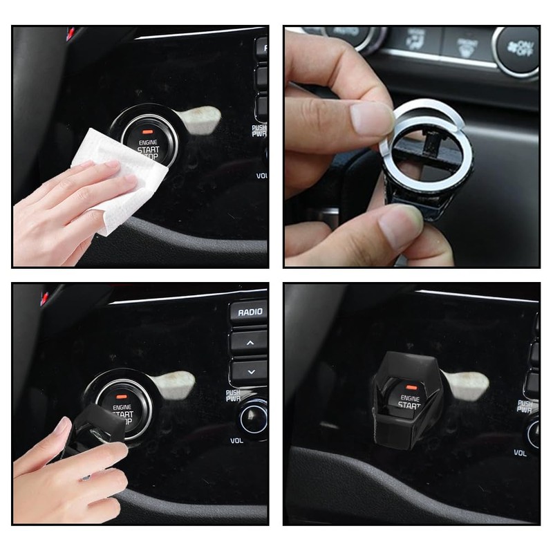 Car Engine Start/Stop Button Cover, Zinc Alloy Car Push Button