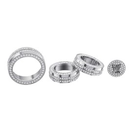 LECART Push Start Button Cover & Climate Control Knobs Volume Tune Cover Fit for Dodge Charger Challenger 2015-2024 Car Interior Accessories Bling Directly Replace Metal Decor Decal Trim 4 Pack