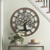 Micasso Silent Large Wall Clock: 24Inch Tree of Life Metal
