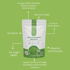 TÉ MATCHA PREMIUM ORGÁNICO UJI FUJIRO AUTENTICO JAPONÉS (70g) Rendimiento 140 porciones Ceremonial-Premium, 100 Puro, Sin Azúcar, certificado USDA y