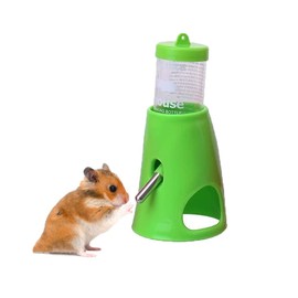 Litewoo 2 in 1 Hamster Water Bottle, Automatic Drinker and Cabin Fits Syrian Dwarf Hamster Mouse Gerbil Mice Chinchilla Small Animal (Green)