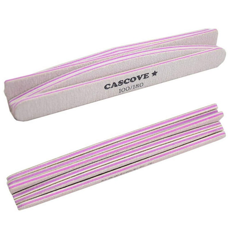 6pc Mixed Shape and Grit Nail Files Double Side Half
