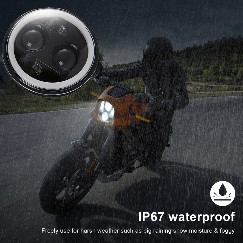 5.75 inch LED Headlight Motorcycle Projector Headlamp Super Wide Angle