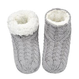 DICUIRD Women's Low Cut Knit Slippers Fuzzy Lined Slipper socks with Grippers Thick & Warm House Slipper Socks