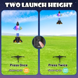Ovaasy Rocket Launcher for Kids, 200 ft Self Launching Motorized Rocket Toy