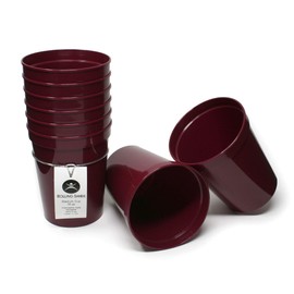 Rolling Sands 16 oz. Reusable Plastic Stadium Cups, 8 Pack, Made in USA, BPA-Free Dishwasher Safe Tumblers, Maroon