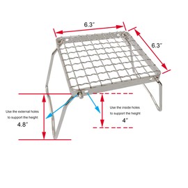 TreGoo - Parrilla de campamento con patas plegables de acero inoxidable 304 para estufa de gas, ultraligero, mini soporte de fogata, parrilla portátil para mochileros, camping, senderismo, picnic,