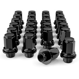 Flycle 24Pcs 12x1.5 OEM Factory Style Wheel Lug Nuts, for Tacoma 4runner FJ Cruiser GX460 GX470, 13/16'' (21mm) Hex 1.85 inch Tall Mag Washer Black Lug Nut