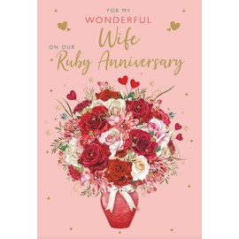 For My Wife on our Ruby 40th Wedding Anniversary Card icg
