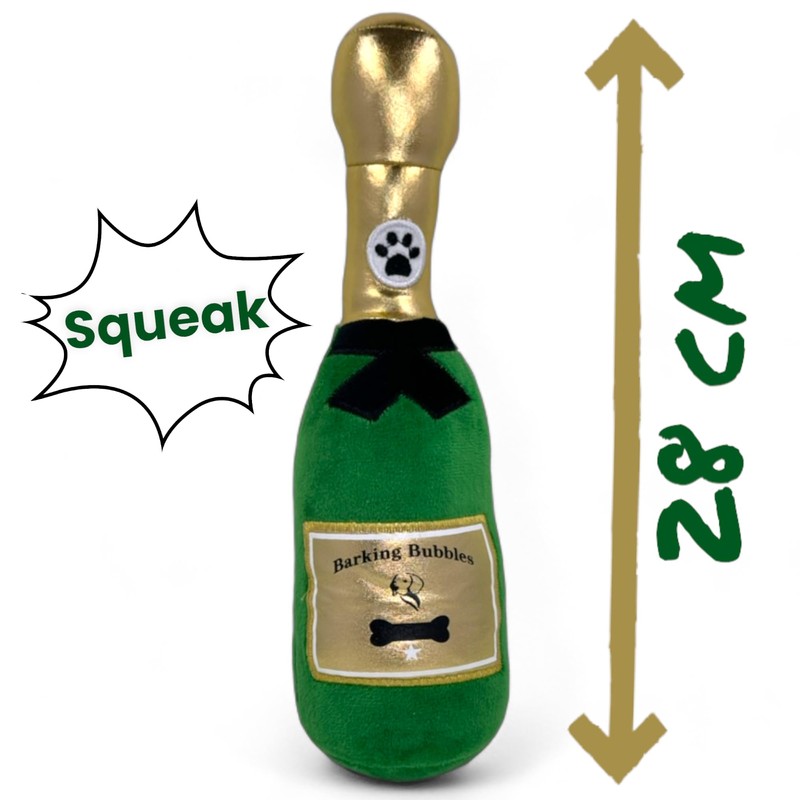 MIJOMA Barking Bubbles Dog Toy, Plush Champagne Bottle for Dogs,