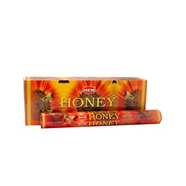 Honey - Box of Six 20 Stick Hex Tubes - HEM Incense Hand Rolled In India