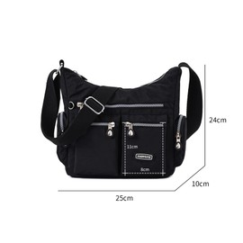 NOTAG Women's Shoulder Bag, Cross-body Design, Waterproof, Pockets, Multifunctional, Diagonal Bag, Nylon, Large Capacity, Lightweight, Small Storage Organizer, Casual, Popular, School, Work, Travel,