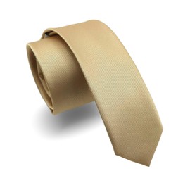 RBOCOTT 2.4" Champagne Skinny Tie for Men Silk Wedding Business Slim Necktie(13)