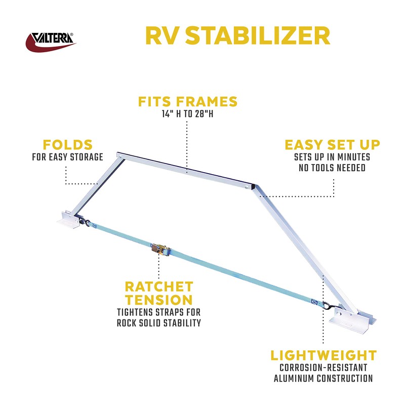 Valterra Universal RV Stabilizer Stop the Sway and Wobble, Adjustable