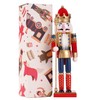 COMBIUBIU 30CM Wooden Nutcracker Christmas Decorations,Wooden Nutcracker Figures,Festive Collectible Nutcracker
