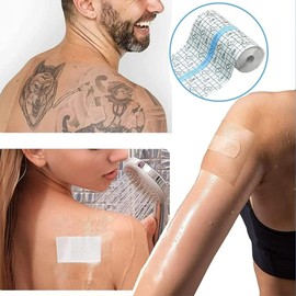 Techson Tattoo Aftercare Waterproof Bandage, Second Skin Tattoo Cover Up Tape (2m Length), Transparent Tattoo Healing Protective Supplies for Shower, Swimming (3 Rolls, 5/10/15cm Wide)