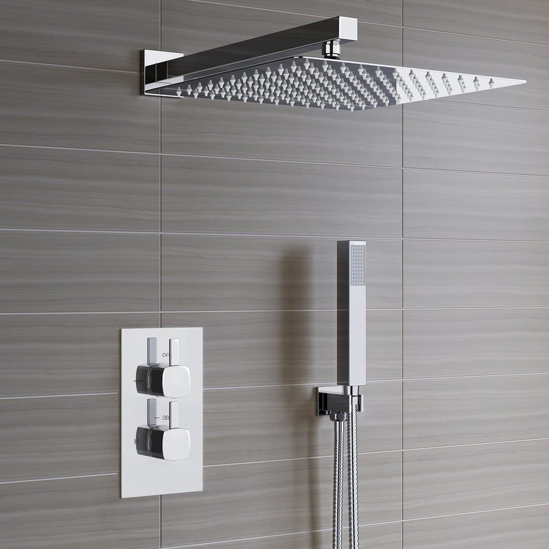 Voolan 20" Square Shower Arm with Flange and Teflon Tape,