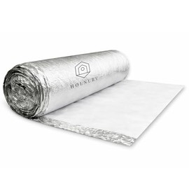 3-in-1 Acoustic Premium Floor Underlayment - 200 sqft Roll - 3mm Thick EPE with Silver Foil Vapor Barrier with Tape - Moisture Barrier, Thermal Insulation, Sound Insulation (Silver Protect)
