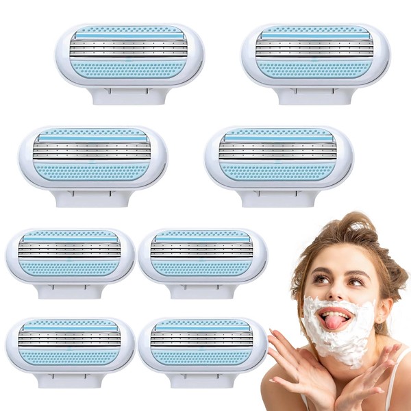 Razor Blades Compatible with Gillette Venus，8pcs Extra Smooth Replacements Set 3 Layer Womens Razor Blade Design for Effortless Glide, Comfort Edge Washable Easy to Replace for Women Shaving