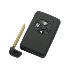 BROVACS Replacement Key Shell + Uncut Blank Emergency Key Compatible with Toyota Avalon Reiz Corolla 3 Buttons Smart Keyless Entry Remote Key Shell Black PG435B