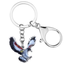 RAIDIN Enamel Alloy Cute 3D Bird Eagle Keychain for Women Girls Hawk Key Ring Jewellery for Men Key Car Purse Backpack, gray