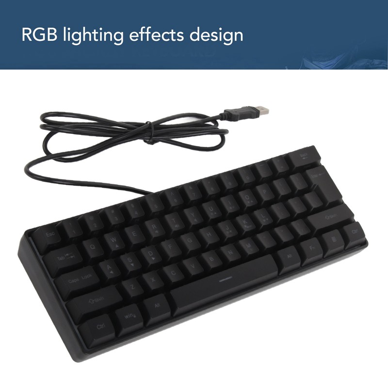 Mechanical Keyboard 61 Keys RGB Backlight Ultra Thin Portable Wired