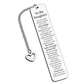 Daughter Birthday Gift College Girls Back to School Supplies to My Daughter Bookmark from Mom Dad Sweet 16 Birthday Presents for Teen Girls Boo Basket Stuffers Daughters Adults Christmas Valentines