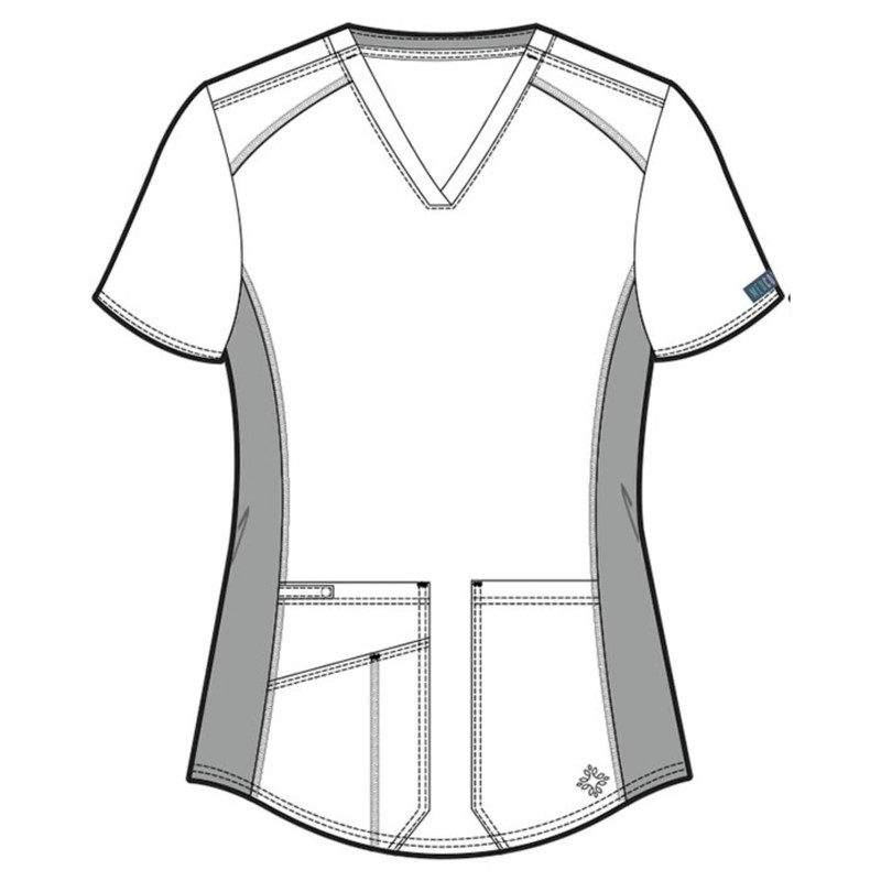 Med Couture V-Neck Scrub Top for Women with 4 Pockets,
