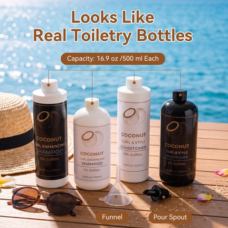 Havawish 4 Pcs Shampoo Shaped Travel Bottles for Cruise Trip,