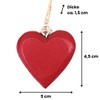 Set of 8 Red & White Heart Pendants 4.5 x