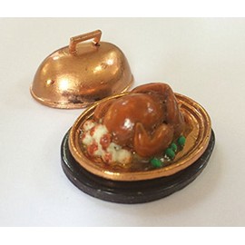 Dolls House Christmas Dinner on Tray 1/12th Scale Miniatures