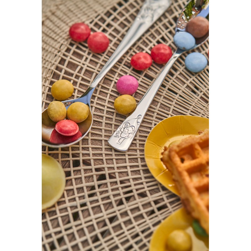 ZWILLING 1026657 Teddy Children's Cutlery Set, 4 Pieces, with Embossed