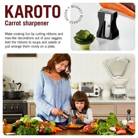 Karoto Carrot Sharpener | Vegetable Peeler | Veggie Peeler & Cucumber Peeler | Fun Kitchen Gadgets | from a Series of Unique Peelers for Kitchen | Fun Kitchen Stuff | by Monkey Business (Black)