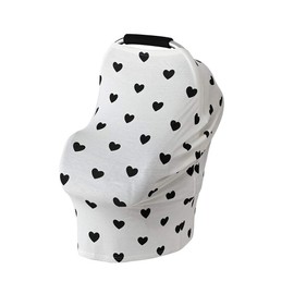 Multi-Use Organic Cotton Nursing Cover Breastfeeding Cover & Nursing Scarf- Stretchy Covers for Baby Carrier, Baby Car Seat Cover Canopy and Shopping Cart for Boys and Girls (NP01)