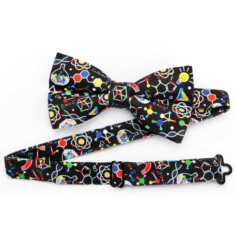 Colorful Fun Pattern Pre-Tied Bow Tie Mens Floral Space Adjustable