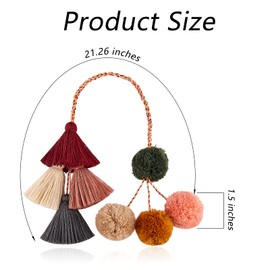 WEWAYSMILE Pompom-Taschen-Charm, bunte Quasten-Taschen-Anhänger für Frauen, Pompom-Quasten-Anhänger, für Schlüsselanhänger, Geldbörse, Handtasche, Dekoration, Anhänger, B, One size