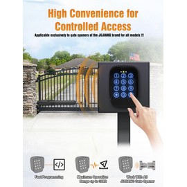 JUJIANG TKM-01 Touch Panel Wireless Gate Keypad with Outdoor Keypad Cover Digital Code Entry Access Control Keypad for Automatic Swing Sliding Gate Opener Garage Door Opener Remote Operator Accessory