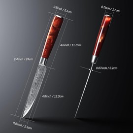 YFWOOD Steak Knives Set of 4, 4.8 Inch Non Serrated Steak Knife, Premium Stainless Steel Steak Knives, Sharp Kitchen Knives Set for Precise Cutting, Dinner Steak Knife Set with Gift Box