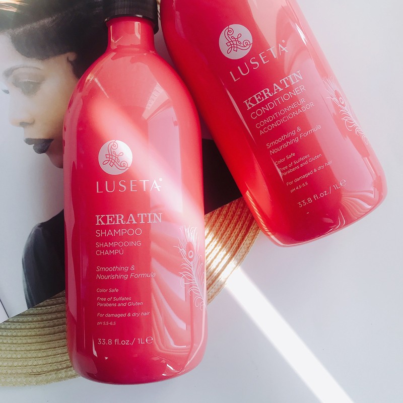 Luseta Keratin Smooth Shampoo and Conditioner Set Moisturizing and Hydrating
