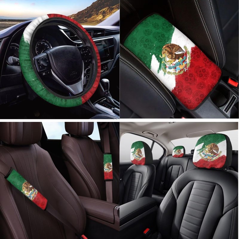 DBBXHZJY Mexican Car Seat Covers Mexico Flag Car Accessories Full