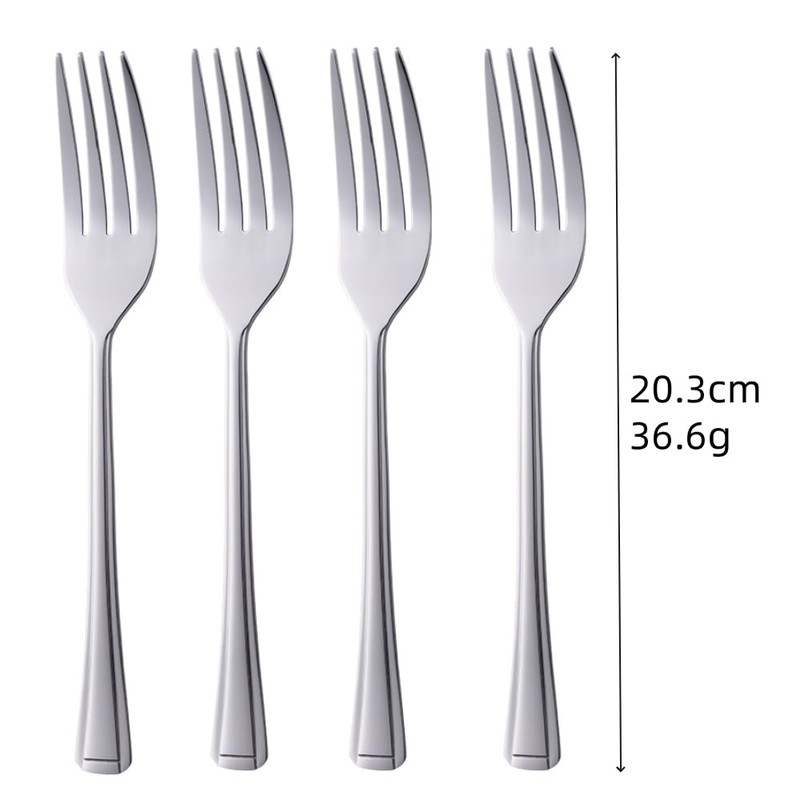 TEAHAHA 8 Piece Dinner Fork Set, Stainless Steel Fork Set，