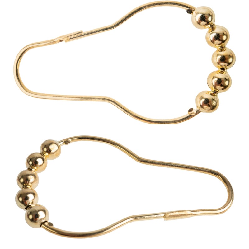 Shower Curtain Rings, 24 Pack, in Gold-Colour, Inner Diameter 2.7