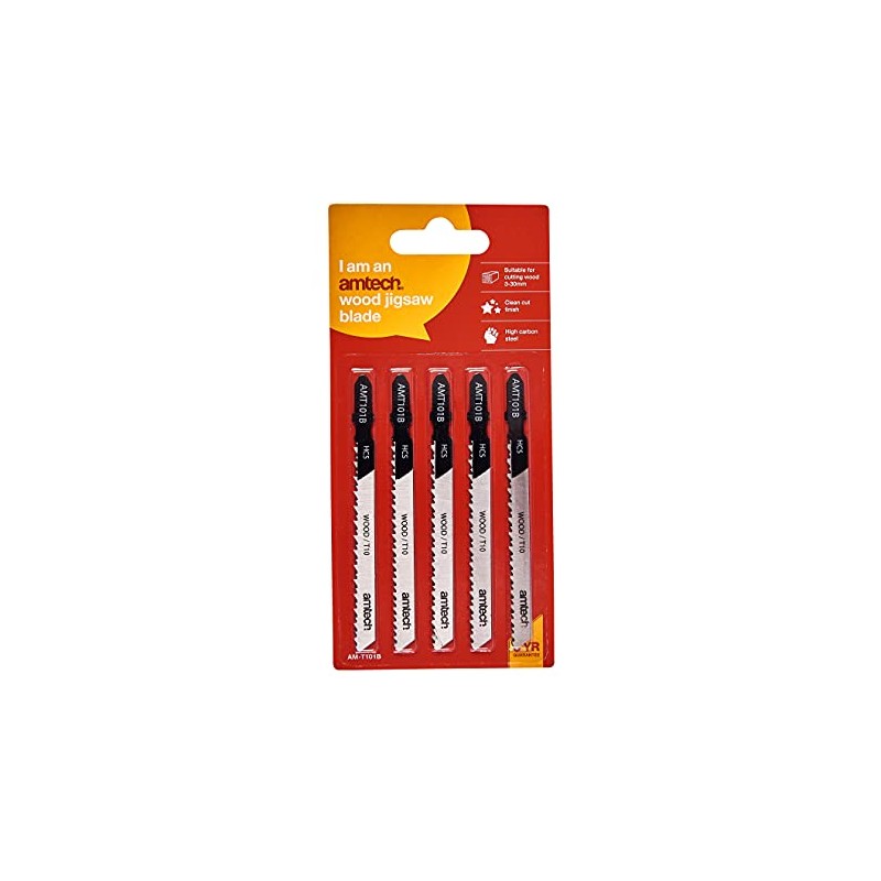 Amtech M1604 5 Piece wood jigsaw blade set (AMT101B)