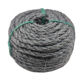 6 mm x 30 m (1/4 in * 100 ft) Sisal Rope for Cat Cactus Scratching Post, Cat Rope for DIY Cactus Cat Tree & Repair Cat Scratcher, Grey