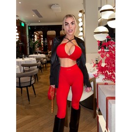 Bona Fide Sport Bras for Women - High Impact Sports Bras with High Support for Womens - Designed for Gym, Running and Fitness, Charm Top Red, Medium