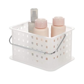 iDesign Spa BPA-Free Recycled Plastic Small Stackable Basket, 9.25" x 6.69" x 5.13", Frost
