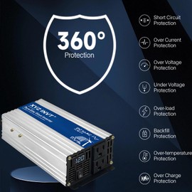 XYZ INVT 1000W Pure Sine Wave Inverter DC 12V to AC 110V 120V Power Converter 2000W Peak with LED Display for Most Small Power Appliances