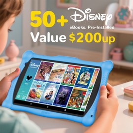 Contixo 7" Disney Kids Learning Tablet Bundle - Headphones, Stylus & Bag, Pre-Installed Disney Storybook (Value $200) & Teacher-Approved Apps, Parental Controls, Ideal for Education - Blue