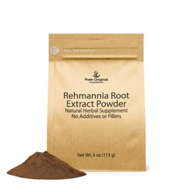 PURE ORIGINAL INGREDIENTS Rehmannia Root Extract Powder (4oz) Non-GMO, Chinese Foxglove, Traditional Herbal Supplement